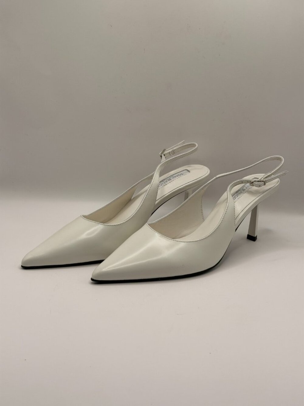 Tony Bianco  Womens White Hi Shine Pointy Toe Slingback High Heel Pump Sz 8